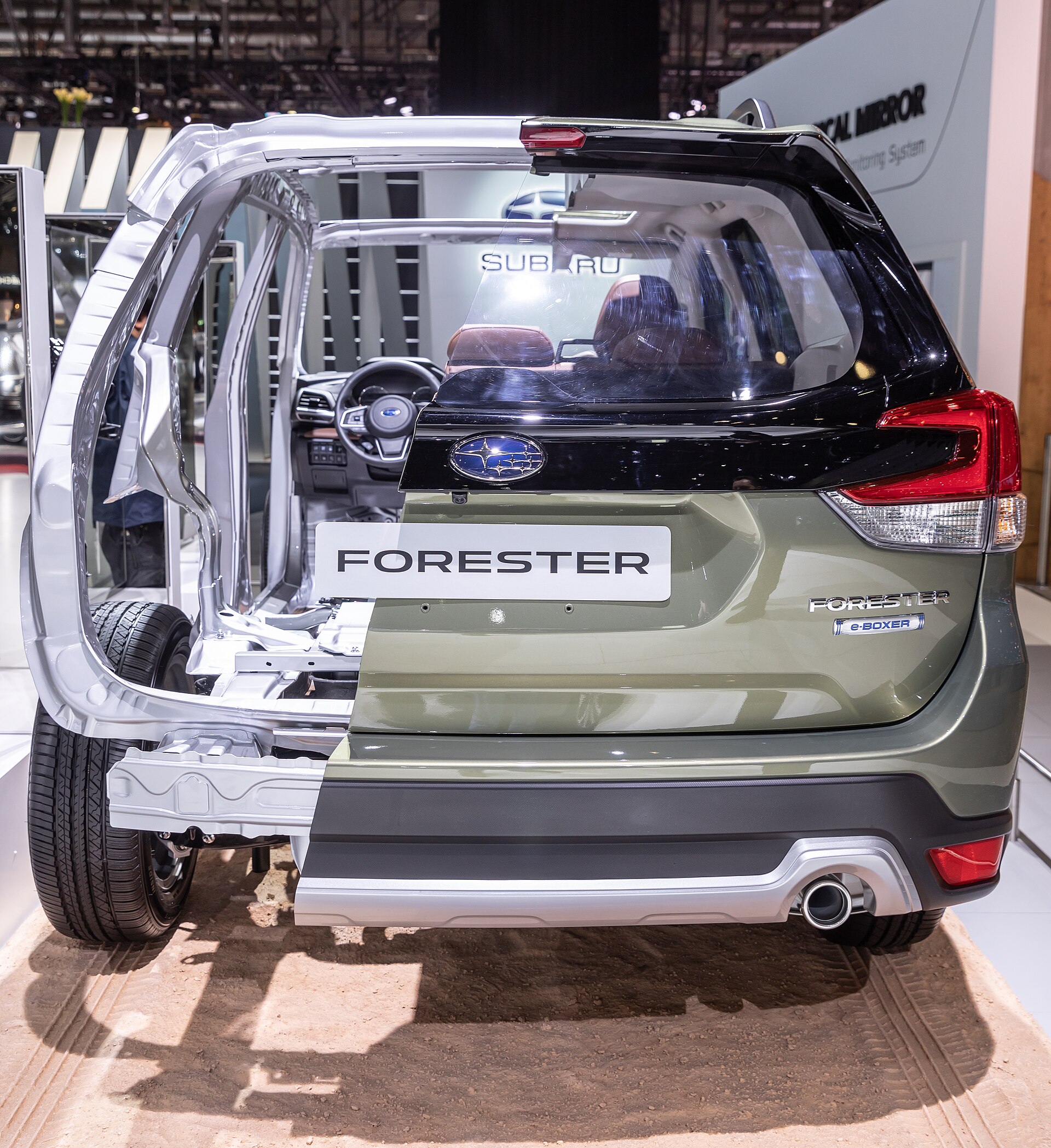 Subaru Forester displayed at an auto show.
